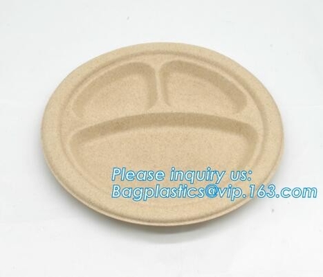 Biodegradable плита багассы сахарного тростника зеленого цвета качества еды плиты, 10&quot; bagease pac плиты сахарного тростника ecofriendly устранимое овальное