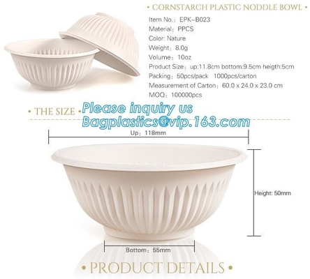 качество еды Biodegradable плошки для супа 7,5 дюймов устранимое дешевое персонализировало шар кукурузного крахмала, смычок кукурузного крахмала Biodegradable
