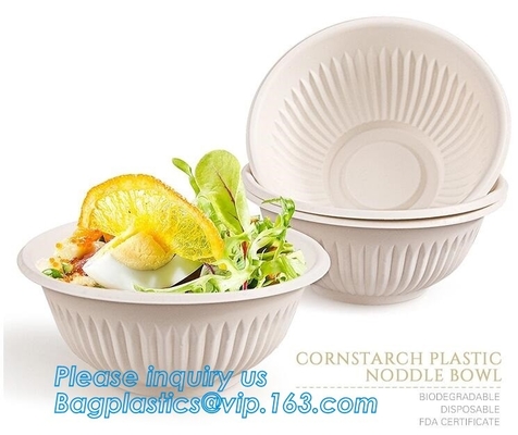 качество еды Biodegradable плошки для супа 7,5 дюймов устранимое дешевое персонализировало шар кукурузного крахмала, смычок кукурузного крахмала Biodegradable