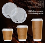 Biodegradable чашка майцены CPLA Eco дружелюбная устранимая, изготовители крышки кофейной чашки горячей продажи пластиковые приспособленные для бумажного co