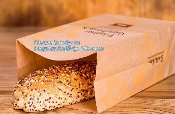Красивый печатая бумажный мешок Брауна Kraft хлеба пакета качества еды takeout для розницы пекарни, самого лучшего качественного cust качества еды