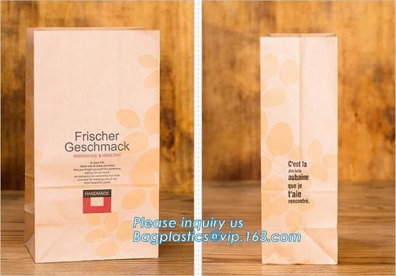 Красивый печатая бумажный мешок Брауна Kraft хлеба пакета качества еды takeout для розницы пекарни, самого лучшего качественного cust качества еды