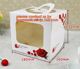 Изготовленное на заказ artpaper регулирует коробку торта с окном PVC, сладкой коробкой торта с ручкой, коробкой торта с окном