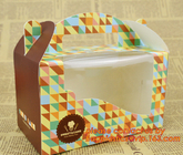 Изготовленное на заказ artpaper регулирует коробку торта с окном PVC, сладкой коробкой торта с ручкой, коробкой торта с окном