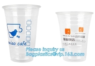 Чашки подковообразного творческого устранимого пластикового выноса чая кофе сока напитка чашки прозрачного упаковывая с крышкой