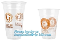 Чашки подковообразного творческого устранимого пластикового выноса чая кофе сока напитка чашки прозрачного упаковывая с крышкой
