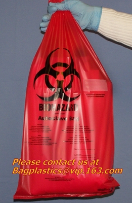 Цитотоксический отход кладет клинический Autoclavable Biohazard в мешки кладет сумки в мешки крови сумок перехода