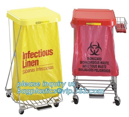 Отход отброса biohazard drawstring HDPE пластиковый, biohazard сверхмощной безопасности пластиковый, СУМКИ КОНВЕРТА, КОНВЕРТ, УПЛОТНЕНИЕ СОБСТВЕННОЙ ЛИЧНОСТИ