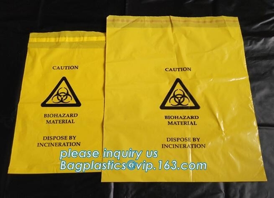 Отход отброса biohazard drawstring HDPE пластиковый, biohazard сверхмощной безопасности пластиковый, СУМКИ КОНВЕРТА, КОНВЕРТ, УПЛОТНЕНИЕ СОБСТВЕННОЙ ЛИЧНОСТИ
