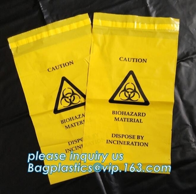 Отход отброса biohazard drawstring HDPE пластиковый, biohazard сверхмощной безопасности пластиковый, СУМКИ КОНВЕРТА, КОНВЕРТ, УПЛОТНЕНИЕ СОБСТВЕННОЙ ЛИЧНОСТИ