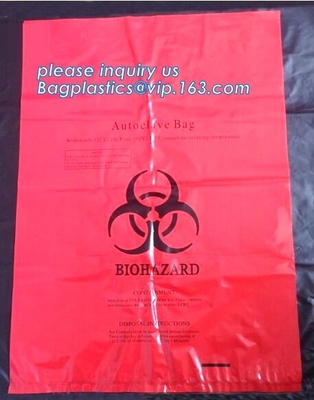Отход сверхмощного biohazard вкладыша мусорной корзины пластикового заразный, сумка отброса Biohazard для лекарства, biohazard на крене потому что
