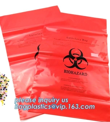 Отход сверхмощного biohazard вкладыша мусорной корзины пластикового заразный, сумка отброса Biohazard для лекарства, biohazard на крене потому что