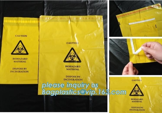 медицинские сумки отброса отхода biohazard сумок вкладыша мусорного ведра, сумки опасностей для здоровья, сумка сумок отхода biohazard медицинская ненужная,