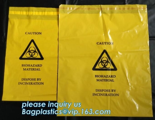 сумок отхода biohazard уплотнения собственной личности сумка удаления слипчивых клиническая resealable опасная, герметизируя сумки отхода Biohazard ленты