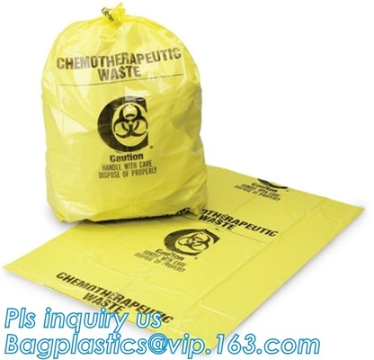 Сумки автоклава LDPE Biodegradable медицинских поставок уничтожения отбросов biohazard Drawstring медицинских пластиковые, bagease, pac, sa