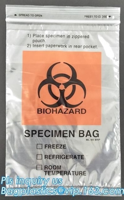 8&quot;» BIOHAZARD *10 НАПЕЧАТАЛО СУМКИ ОБРАЗЦА с разрывом оффлайн, 3 сумки образца Biohazard стены, переход образца лаборатории