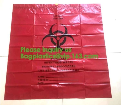 Biodegradable Biohazard Dtrawstring кладет медицинское drawtape в мешки, биологическую сумку опасности, желтую сумку Biohazard - био отход опасности