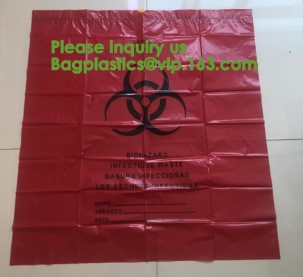 Biodegradable Biohazard Dtrawstring кладет медицинское drawtape в мешки, биологическую сумку опасности, желтую сумку Biohazard - био отход опасности