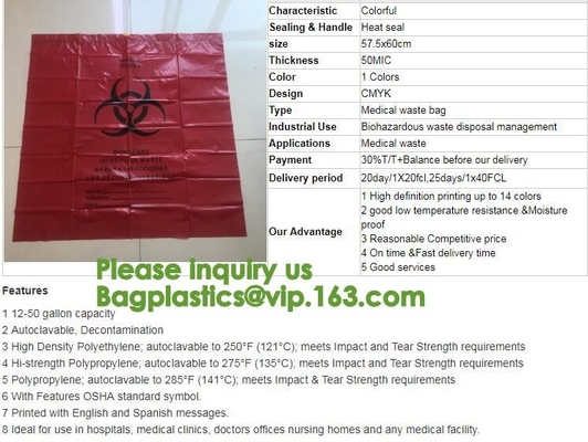 Biodegradable Biohazard Dtrawstring кладет медицинское drawtape в мешки, биологическую сумку опасности, желтую сумку Biohazard - био отход опасности