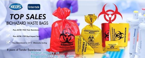 Сумка 240x160mm опасности Aerohazard биологическая, красные медицинские сумки уничтожения отбросов | США Био-чистые, Biohazard кладут - Biohazard в мешки Dis