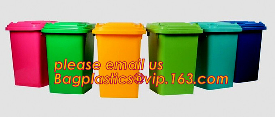 Мусорное ведро отброса мобильного сверхмощного hdpe на открытом воздухе мусорные ведра 120 литров пластиковые с колесами, мусорным баком автомобиля, мусорным ведром автомобиля
