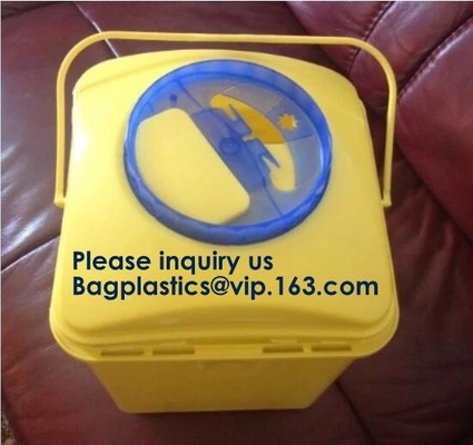 Избавления иглы biohazard больницы OEM 3l 5l 10l 12l 21l 22l контейнер диезов безопасности желтого медицинского пластиковый