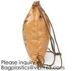 Рюкзак Drawstring - бумажный мешок сумки Tyvek, водоустойчивая сумка Tyvek для спортзала или перемещение, внутри застегнутого на молнию рюкзака Colorf кармана