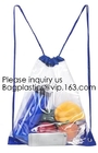 Ясные сумки Cinch путешествуя сумки спорта, рюкзак с передним карманом сетки молнии, карманом сетки и сеткой Poket бутылки, держателем