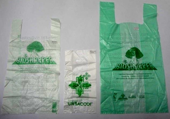 Кукурузный крахмал хозяйственной сумки связи Compostable основал оптовые Biodegradable 100% Compostable сумки на крене