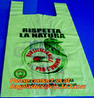 Сумки футболки покупок кукурузного крахмала Eco дружелюбные Compostable упаковывая 100% Biodegradable для уносят