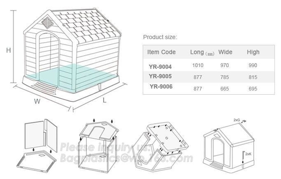 На открытом воздухе большой пластиковый дом собаки для большой собаки породы, пластиковые дом перехода собаки &amp; коробка &amp; клетка, квартира собаки моды большая
