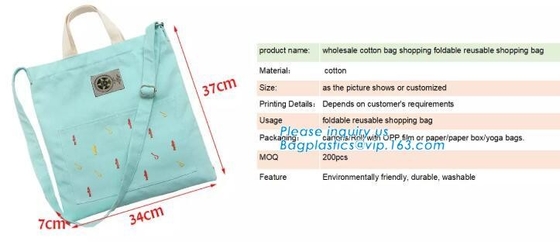 Оптовая белая серия писем цвета печатая bagplast хозяйственной сумки tote грубой ткани холста хлопка ручки веревочки складное