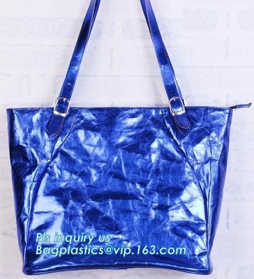 женщины сумки tote сумки tyvek, складывая сумка Tyvek, оптовая продажа сумки Tote вина Tyvek холста, магазин washnable бумажного мешка водоустойчивый