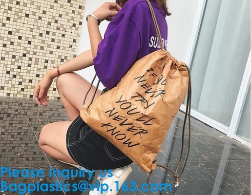 Рюкзаки Drawstring Tyvek водоустойчивые повторно используют сумку Drawstring Du Pont Tyvek бумажную для девушки