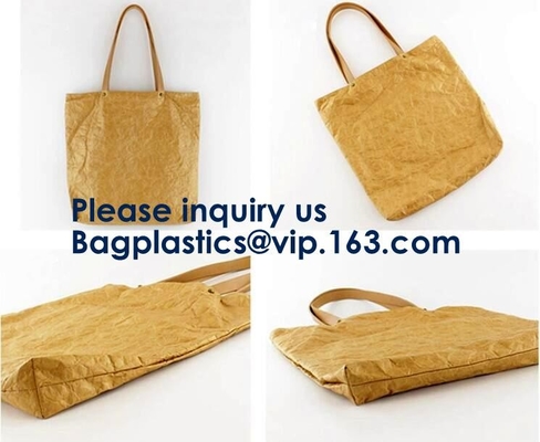 Recyclable подгонянная печатая хозяйственная сумка Tyvek сумки Tote Брауна Tyvek сумки естественная бумажная, Bagease, Bagplastics