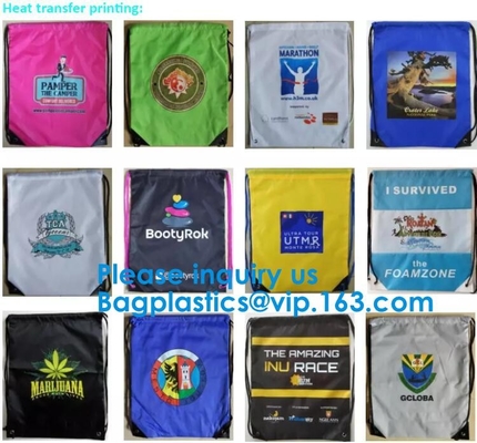 Сумки строки притяжки полиэстера рюкзака Drawstring спортзала спорта, сумки рюкзака Drawstring Dacron, bagease, bagplastics
