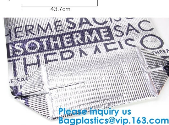 Серебряная несущая пиццы торта алюминиевой фольги изолировала сумку термальной сумки пикника обеда более крутую, изолированную сумку охладителя вина/Wholesa
