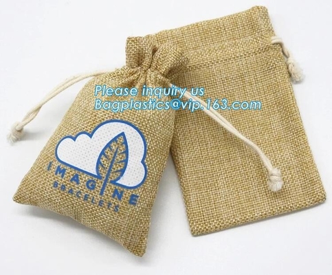 сумка джута мешковины drawstring белья подарка швейной машины небольшого рождества естественная, Drawstring Eco ЛОГОТИПА Drawstring белья изготовленный на заказ