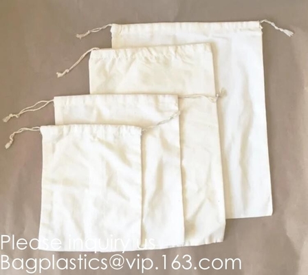Хлопок Drawstrings сумок муслина 100% хлопок дружественный к эко кладет мешки в мешки хранения ткани муслина многоразовые для специи чая ювелирных изделий