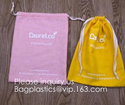 Сумки муслина Drawstring многоразового 100% хлопок ECO дружелюбного двойные, саше подарка белья благоволят к ювелирным изделиям свадьбы партии мешков