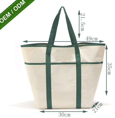 подгонянная напечатанная сумка tote сумки холста бакалеи для ходить по магазинам с большими внутренними карманами, холст c логотипа дешевый сметанообразный ый-бел
