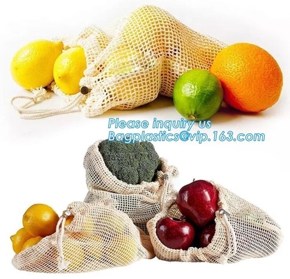 Сумка простой экологичности washable и многоразовая хлопка сетки продукции для овоща и плода, дружественных к Эко многоразовых покупок Orga