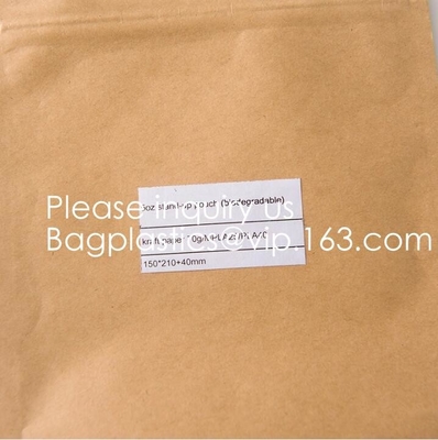Compostable Biodegradable мешок kraft мешка стойки вверх кладет плоские нижние сумки в мешки, сумки gusset, мешок spout