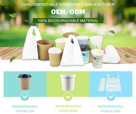 Сделанный из заводов подгонял оптовую biodegradable compostable сумку фармации с ручкой синглета