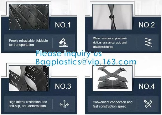 Пластиковый Hdpe клетчатый текстурированный стабилизатор Typar Geocell гравия повторно использовал пластиковые Pavers текстурировал пефорированную подъездную дорогу