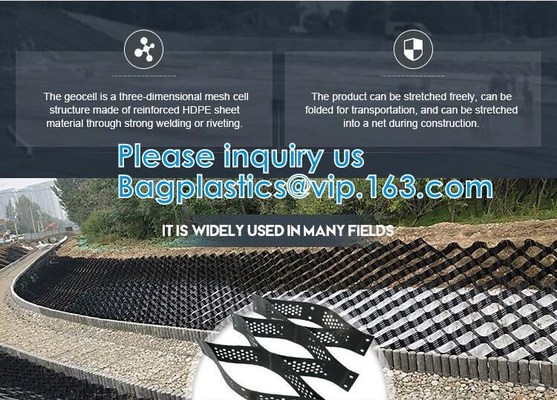Пластиковый Hdpe клетчатый текстурированный стабилизатор Typar Geocell гравия повторно использовал пластиковые Pavers текстурировал пефорированную подъездную дорогу