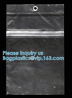Вися сумки отверстия Resealable apperal упаковывая для одежд, полиэтиленовых пакетов молнии для одежд, крюка вешалки