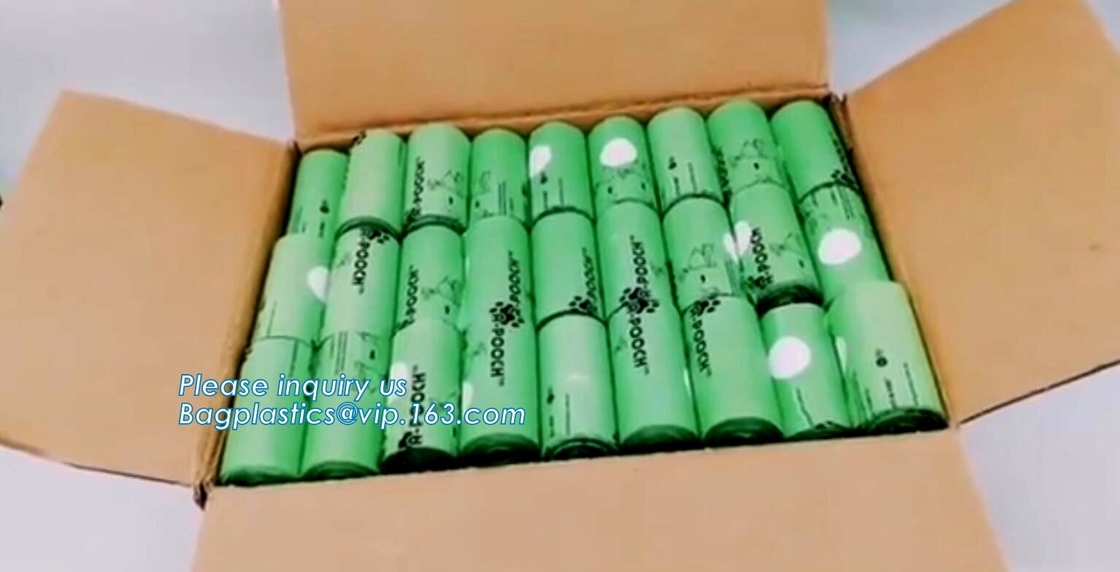 Biodegradable пластиковые сумки кормы отхода любимца собаки, отход кормы собаки Unscented кладут в мешки с ручками связи, изготовленным на заказ напечатанным любимцем чистым