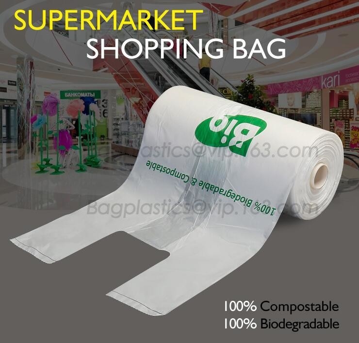 Хозяйственная сумка майцены 100% Biodegradable Compostable на крене, Compostable 100% Biodegradable хозяйственных сумках с EN1343