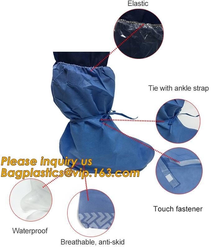 Overshoes водоустойчивой зеленой устранимой крышки ботинка PE пластиковые, больница используя устранимый ботинок PP не сплетенный покрывают медицинские доставку и регуляцию